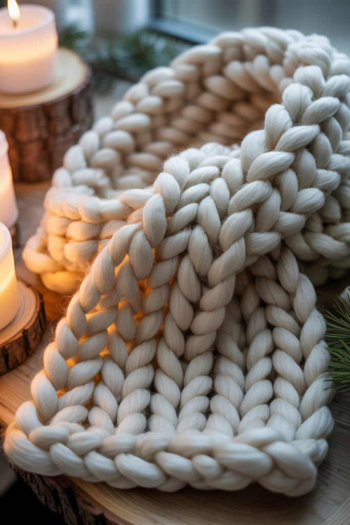 15. Cozy Finger Knit Scarves