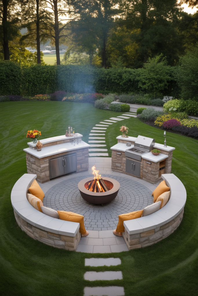 15. Fire Pit Islands for Entertaining