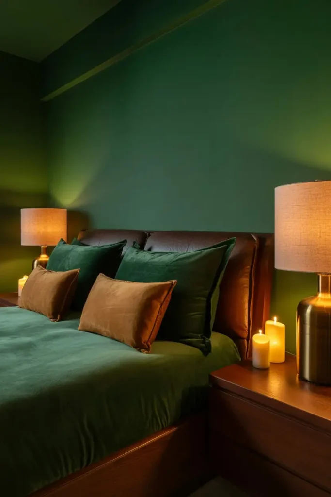 15. Forest Night Mood Bedroom