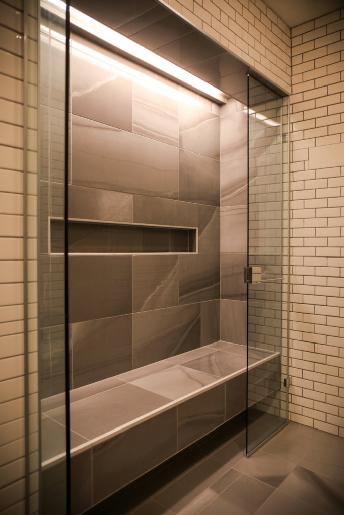 15. Recessed Wall Bench for Hidden Comfort