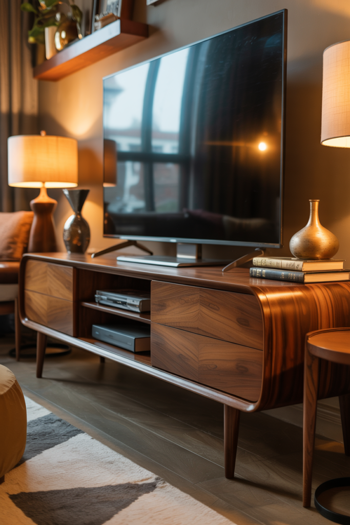 15. Retro Wooden Console Style