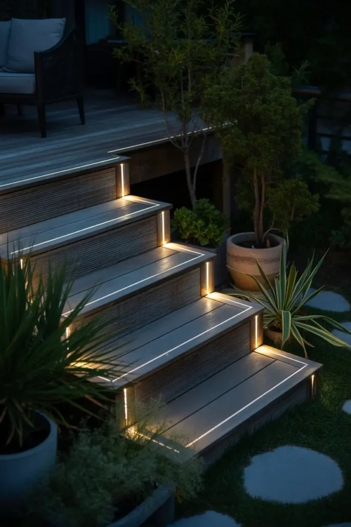 15. Solar-Powered Step Lights for Safe Navigation