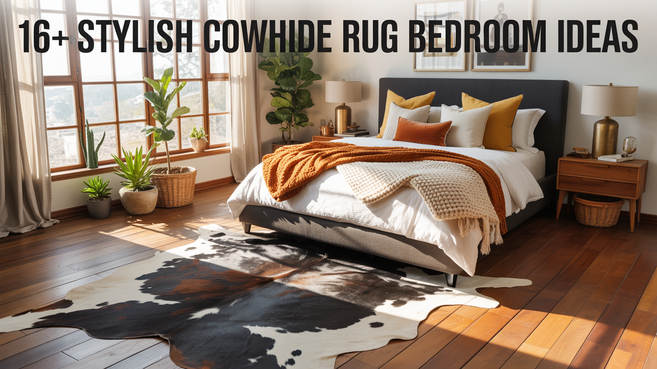 16+Stylish Cowhide Rug Bedroom Ideas