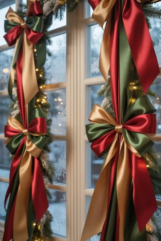 16. Decorate with Christmas Ribbons