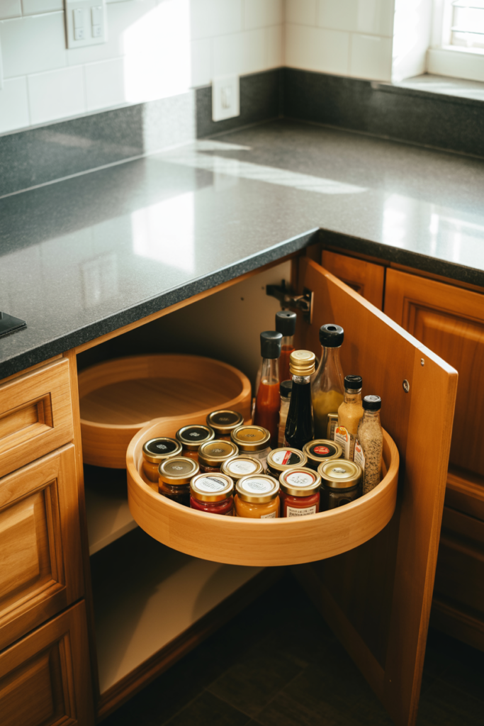 16. Use Lazy Susans for Hard-to-Reach Areas