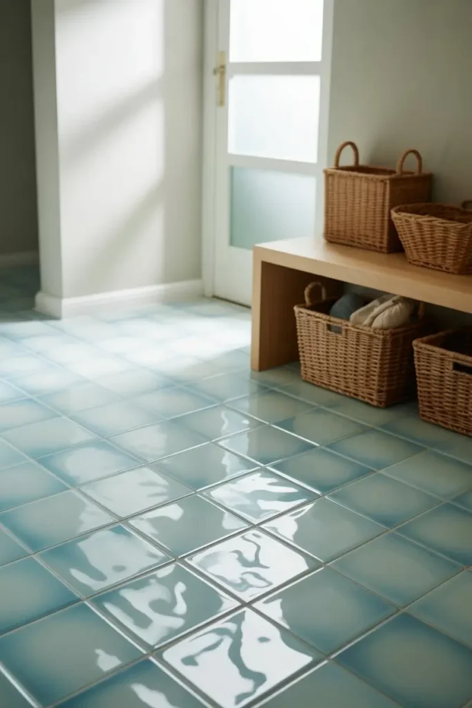 17. Glass Tiles for a Bright and Reflective Surface
