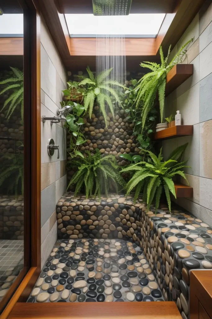 17. Nature-Inspired Pebble Bench