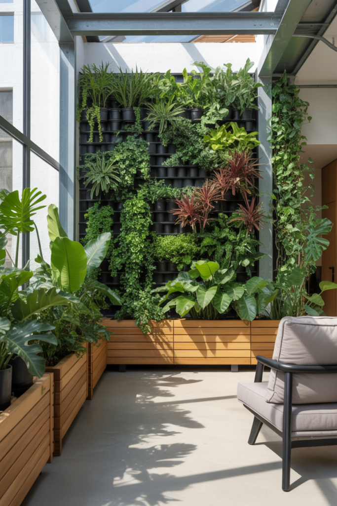 17. Vertical Garden Walls for Freshness and Greenery