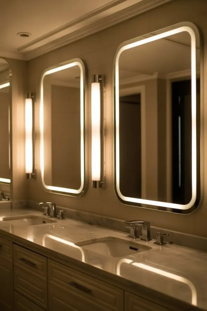 18. Vanity Lighting with Mirror Highlights