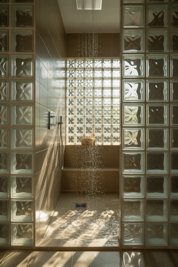 19. Glass Block Walk-In Shower