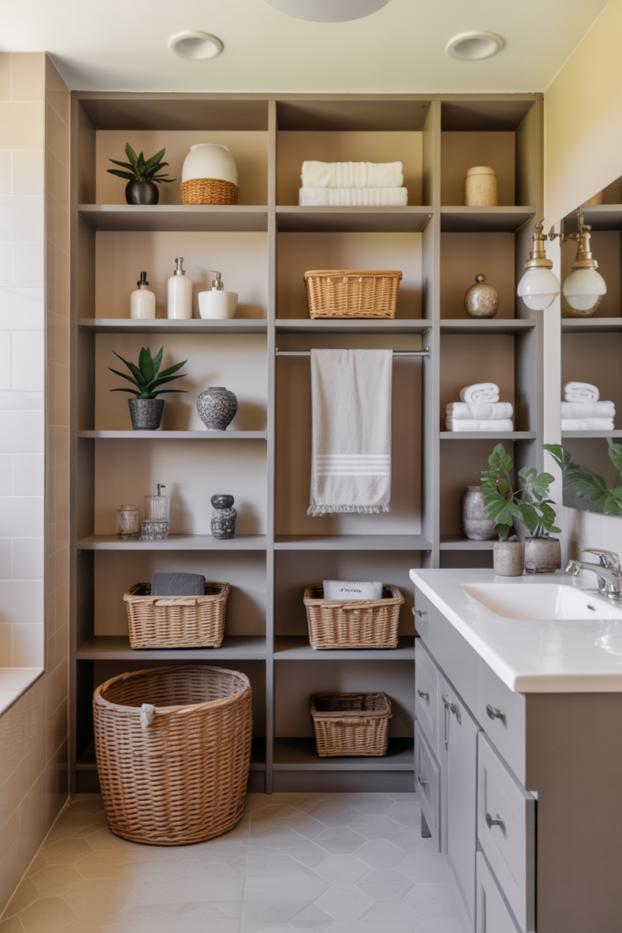 19. Open Shelving with Decorative Touches