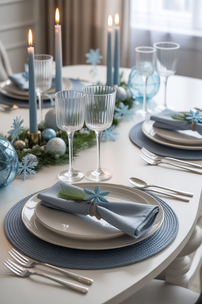 2. Elegant Blue Table Settings