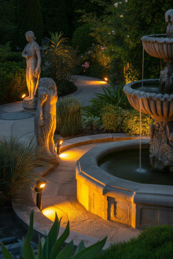 2. Garden Spotlighting to Highlight Key Features