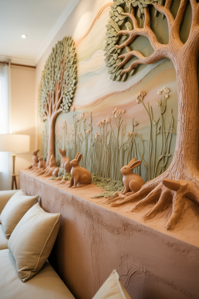 2. Nature-Inspired Clay Murals
