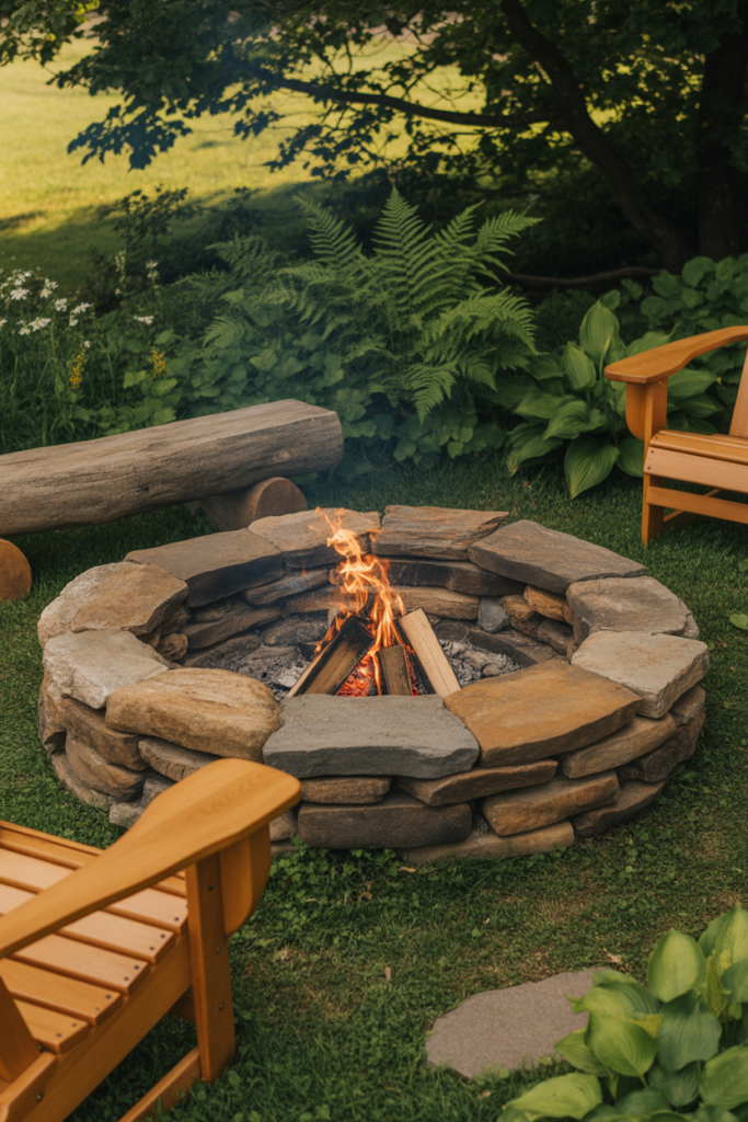 2. Rustic Stone Fire Pits for Natural Appeal