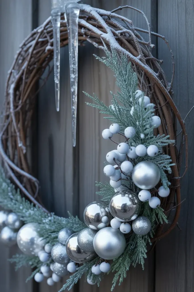 2. Sparkling Winter Wonderland Grapevine Wreath