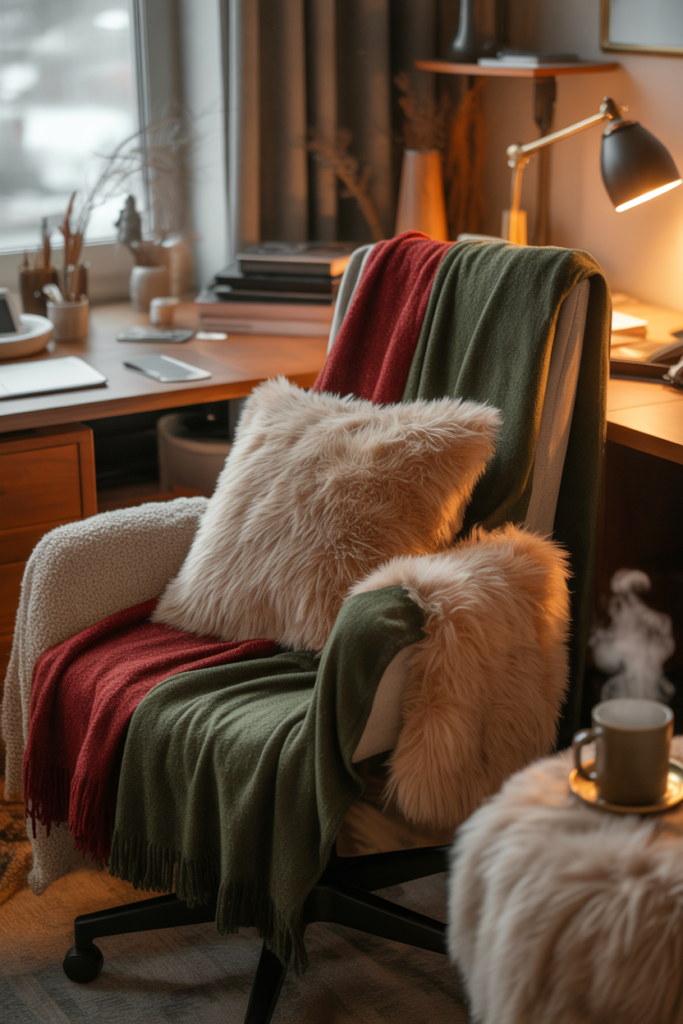 2. Textured Throws and Cushions to Add Comfort