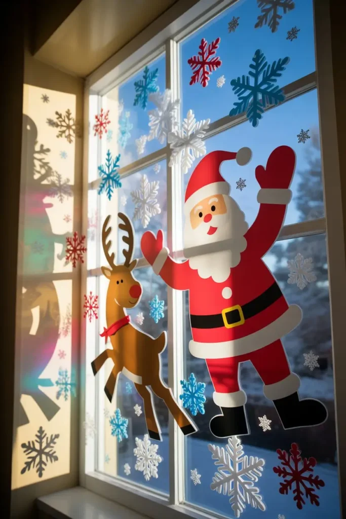 2. Use Christmas Window Clings