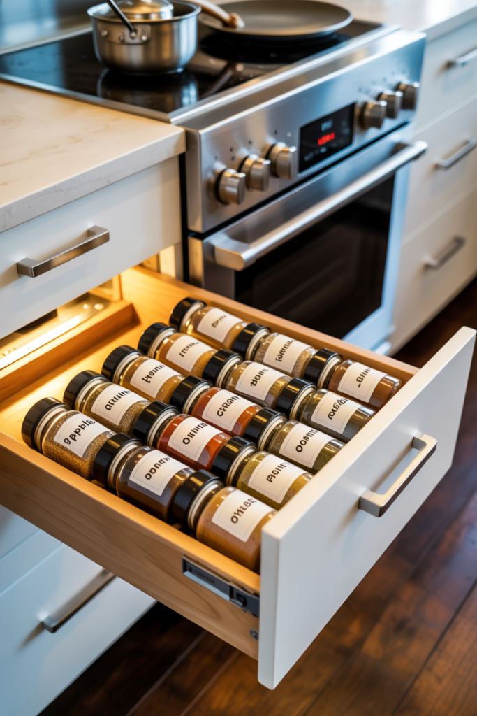 21. Create a Hidden Spice Drawer