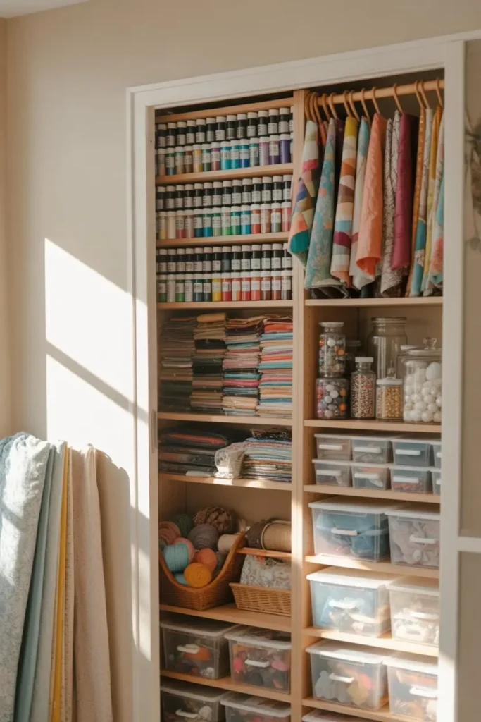 22. A Craft Closet for Projects You Want Hidden