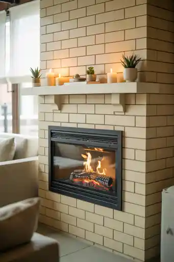 22. Small Space Brick Fireplace Ideas