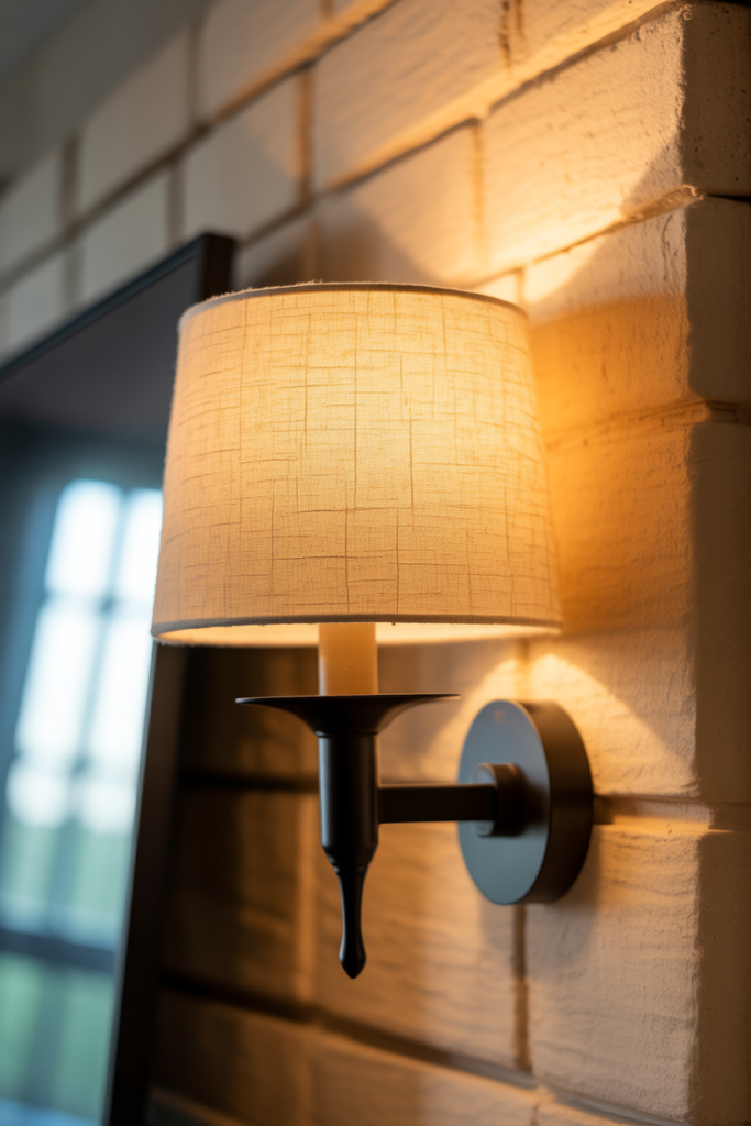 23. Fabric Shade Sconces for Soft Illumination