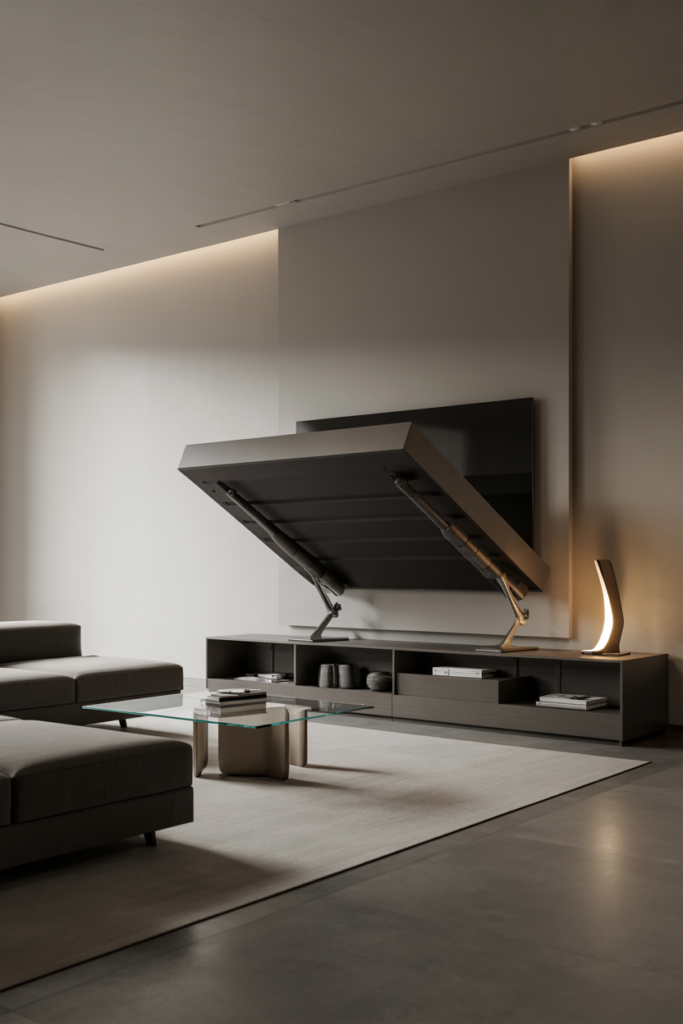 23. Hidden Lift-Up TV System