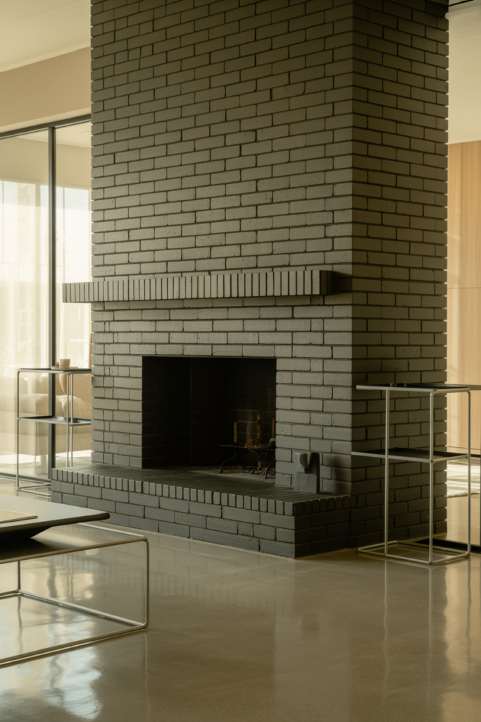 3. Modern Minimalist Brick Fireplace