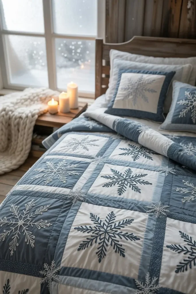 3. Snowflake-Inspired Winter Quilt