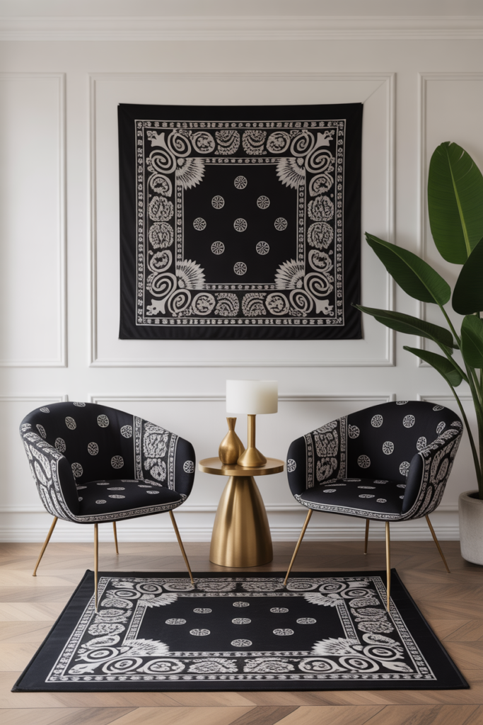 4. Black and White Bandana Sophistication