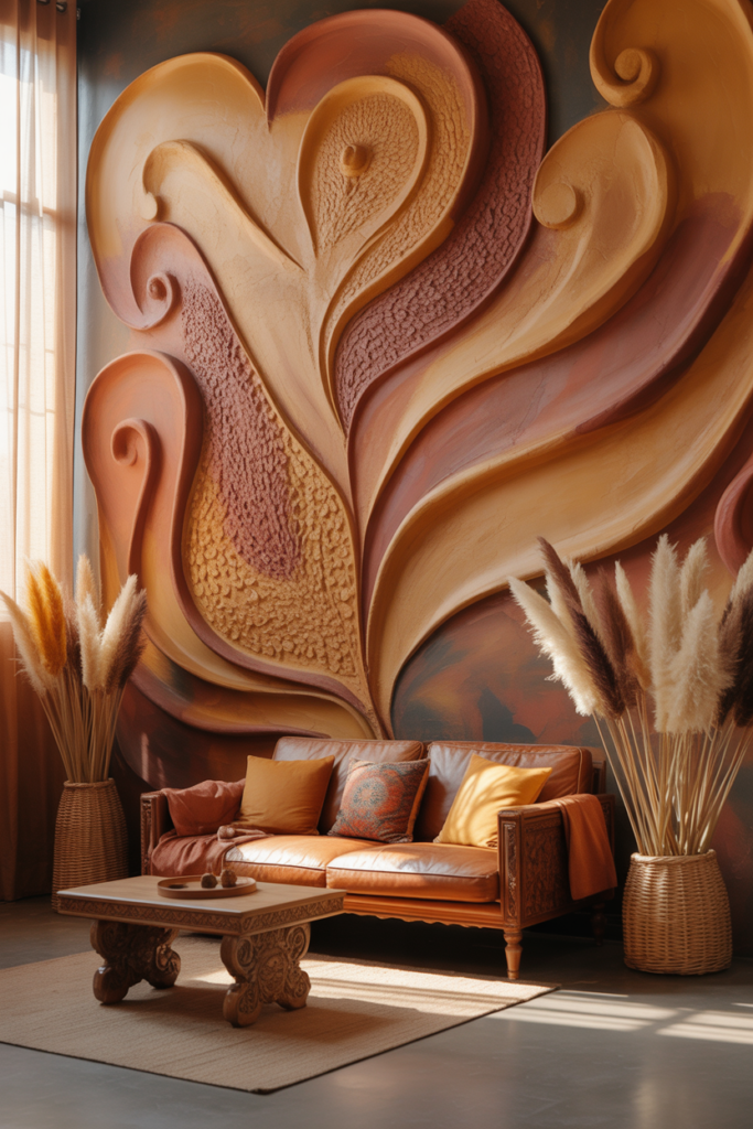 4. Bohemian Clay Mural Ideas