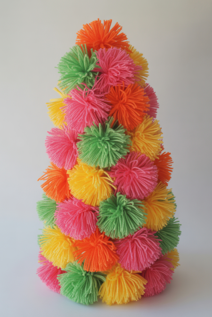 4. Colorful Pom-Pom Trees