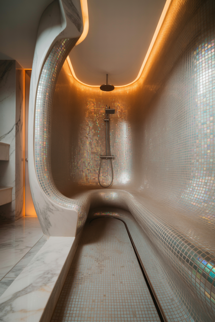 4. Curved Entry Walk-In Shower