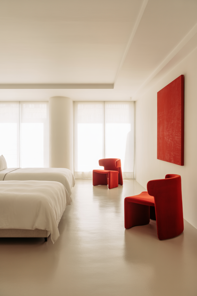 4. Minimalist Red and White Theme