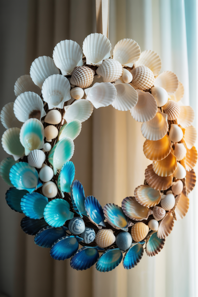 4. Ombre Seashell Wreath