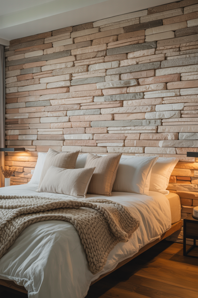 4. Stone Texture Accent Wall for Natural Charm
