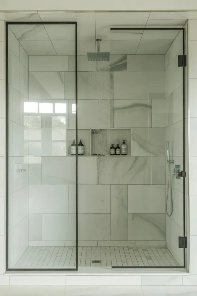 4. Walk-in Showers with Glass Enclosures