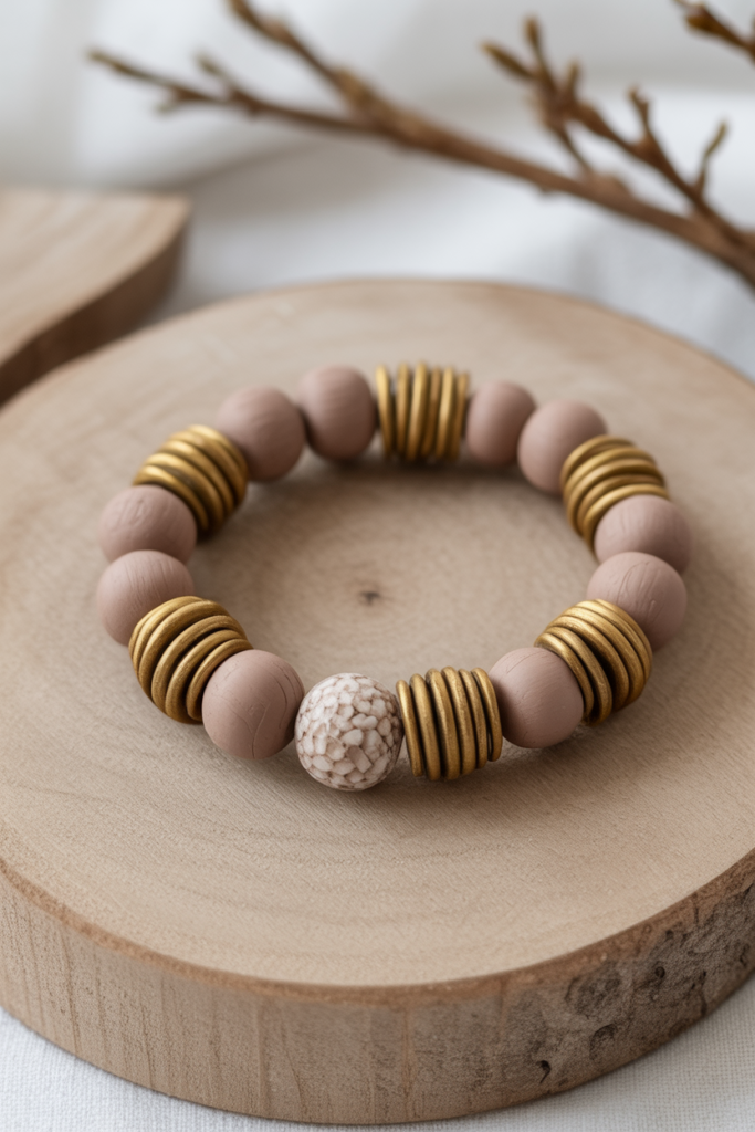 4. Wintery Wood and Clay Bead Combinations