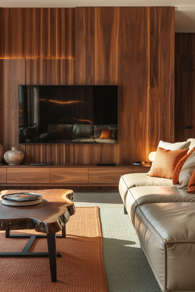 4. Wood Panel Backdrop for Warmth