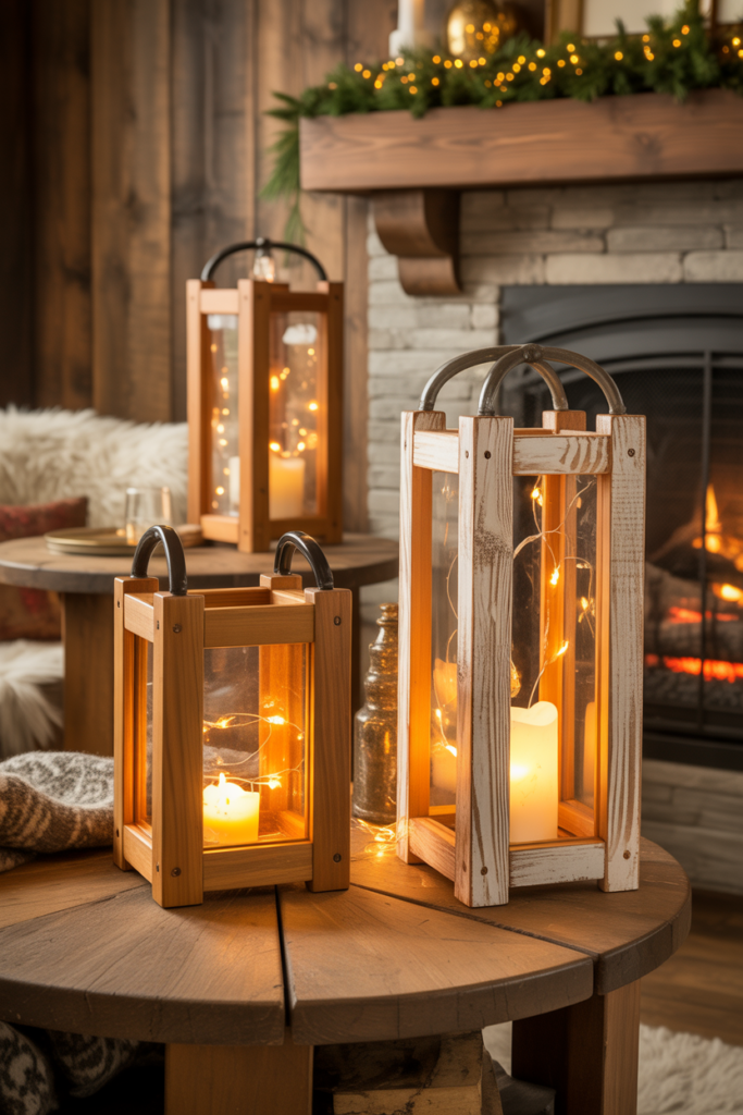 4. Wooden Frame Lanterns