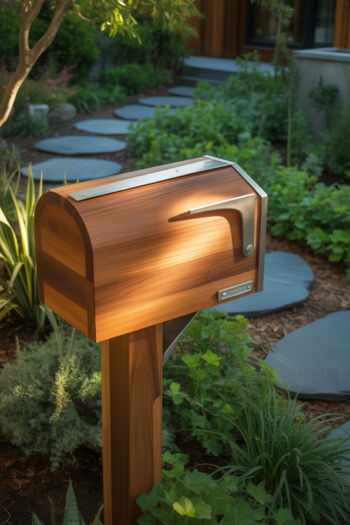 4. Wooden Modern Mailboxes