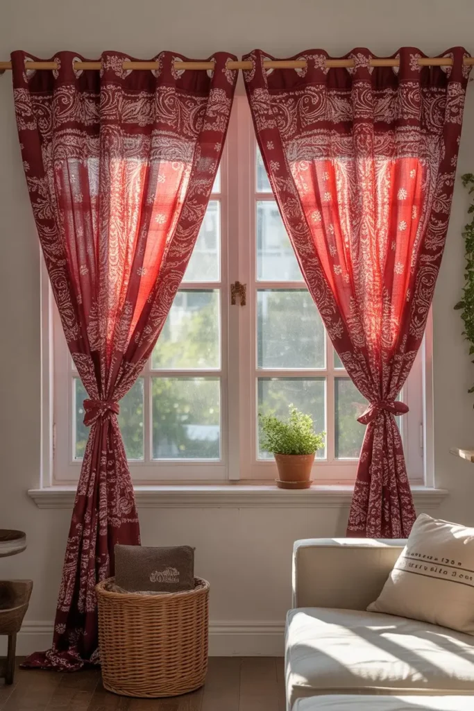 5. Bandana Curtains for a Unique Window Treatment