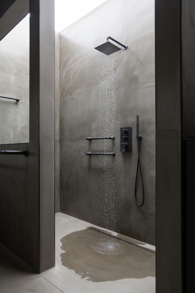 5. Industrial Concrete Walk-In Shower