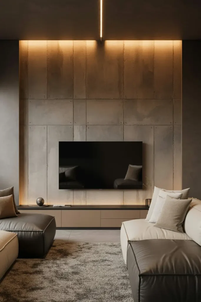 5. Minimalist Concrete Wall Setup