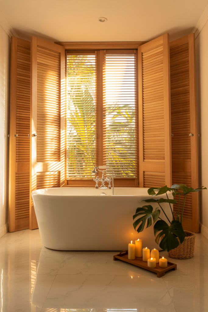 5. Natural Wood Effect Shutters