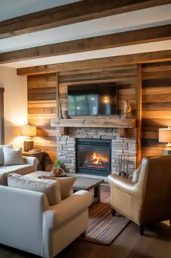 5. Rustic Charm with Wooden Surrounds