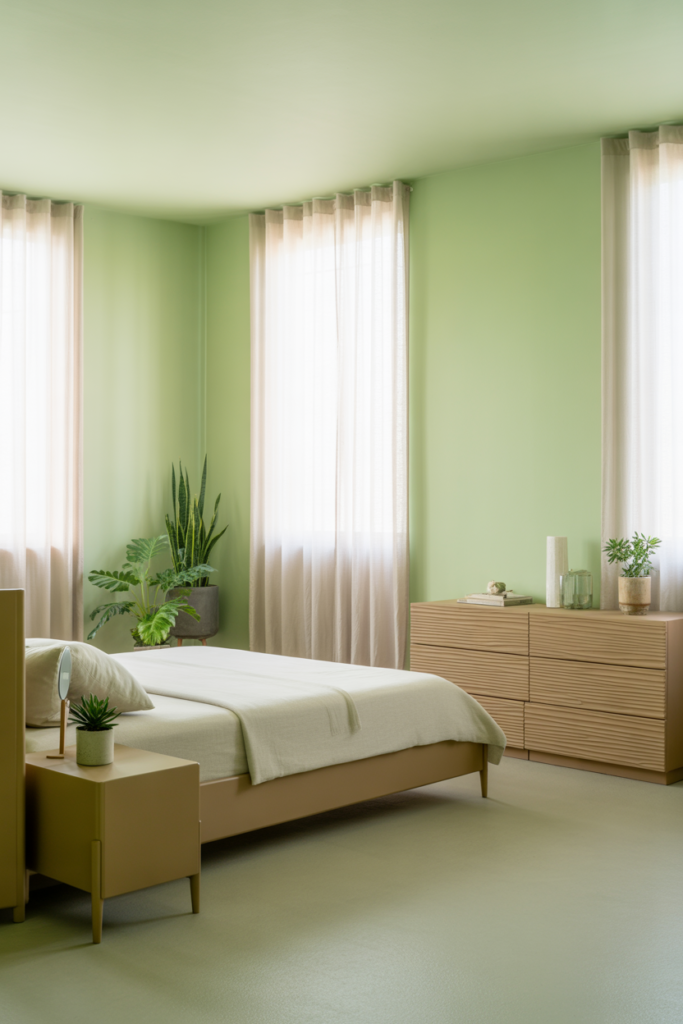 5. Soft Mint and Tan Minimalist Haven