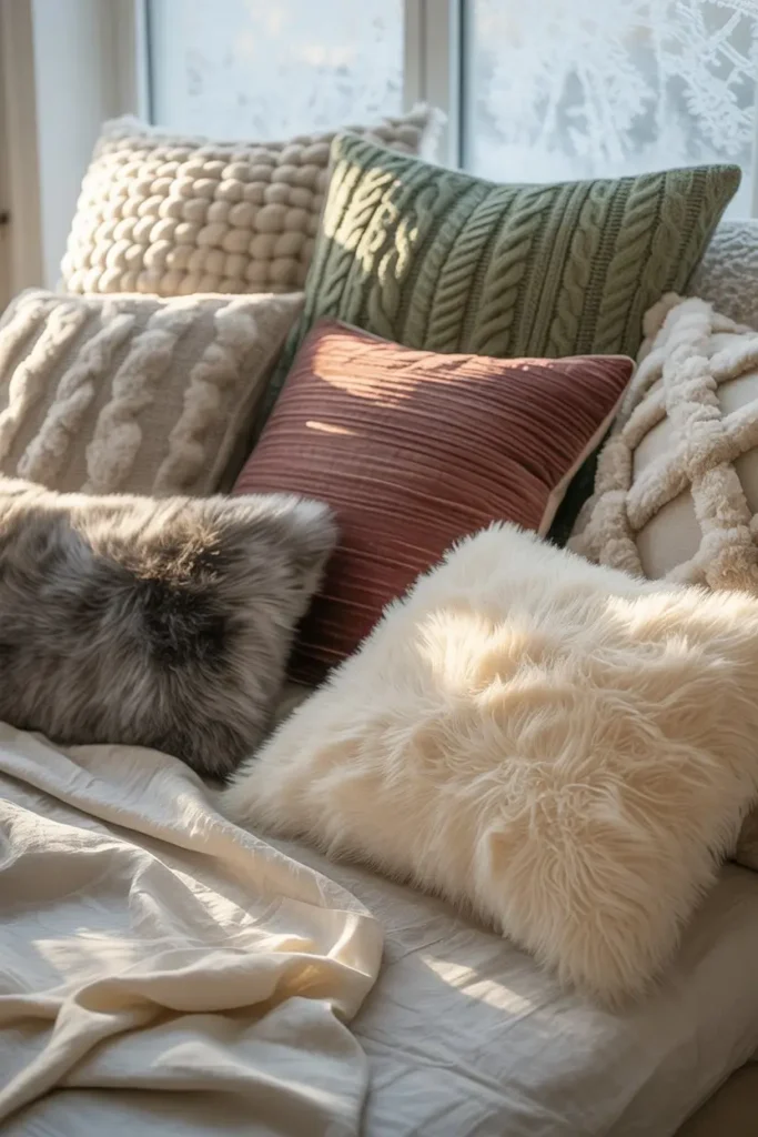 5. Textured Throw Pillows for Comfort and Style