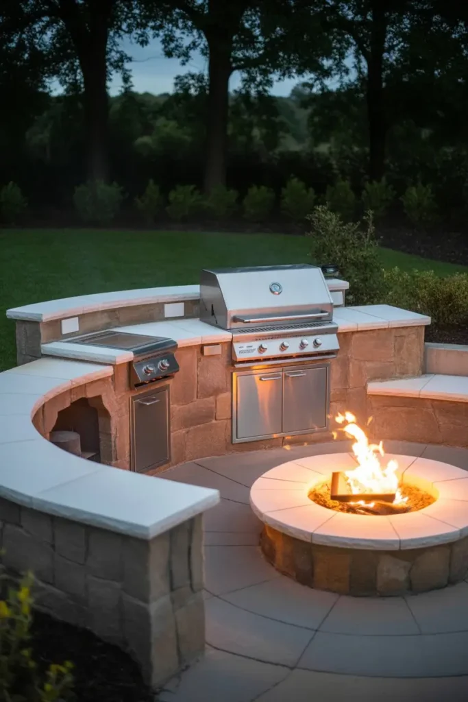 6. Combination BBQ and Fire Pit Units