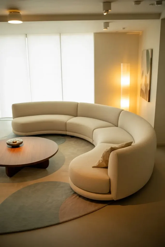 6. Curved Sofas for Modern Flow
